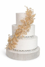 Load image into Gallery viewer, Gold Flower Cake Jewelery Rhinestone Wedding Cake Decoration