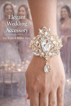 Load image into Gallery viewer, Vintage Inspired Crystal Wrist Corsage Bridal Bridesmaid Wedding Accessory – Rhinestone Bracelet Corsage