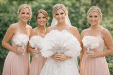 Load image into Gallery viewer, 4pcs Feather Fan bouquets, Ostrich feathers, Great Gatsby wedding style 1920's - any colour -custom made by Crystal Wedding UK