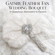 Load image into Gallery viewer, Gatsby Feather Fan Wedding Bouquet – 1920s Bridal Fan, Art Deco Alternative Bouquet