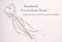 Load image into Gallery viewer, Crystal Heart Wand Wedding Accessory – Pearl & Rhinestone Heart Wand for Flower Girl, Bridesmaid Gift, Fairytale Wedding Keepsake