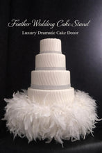 Load image into Gallery viewer, Feather Wedding Cake Stand | Luxury Dramatic Cake Display | Gatsby Crystal Riser | Custom Feather Cake Separator | Glam Wedding Decor