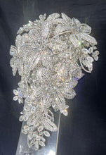 Load image into Gallery viewer, Wedding bouquet Rhinestone Cascade Brides Bouquet Crystal brides Bouquet, Non Floral Keepsake