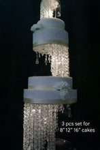 Load image into Gallery viewer, Crystal illusion Wedding Cake Stand with LED Lights Wedding cake display (Set of 3pcs - 8-12-16")