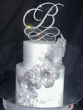 Load image into Gallery viewer, Silver Rhinestone Flower Cake Decoration Wedding Cake Embellishment Engagement cake brooch