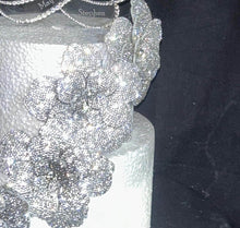 Load image into Gallery viewer, Silver Rhinestone Flower Cake Decoration Wedding Cake Embellishment Engagement cake brooch