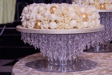 Load image into Gallery viewer, Crystal Chandelier Cake Stand – LED Illuminated Wedding Cake Centrepiece – Luxury Dessert Display