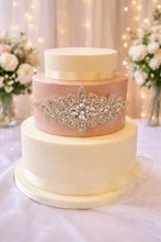 Load image into Gallery viewer, Rhinestone Cake Brooch with Food Grade Picks Luxury Wedding Cake Bling | Crystal Cake Decoration