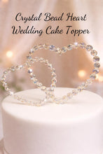Load image into Gallery viewer, Crystal Heart Wedding Cake Topper Elegant wedding Cake Decoration Engagement cake topper