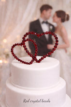 Load image into Gallery viewer, Crystal Heart Wedding Cake Topper Elegant wedding Cake Decoration Engagement cake topper