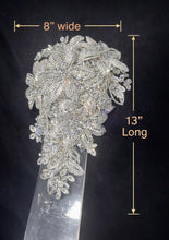 Load image into Gallery viewer, Diamante Flower Bouquet: Crystal Rhinestone Bridal Bouquet 8" x 13" -Handmade to order
