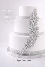 Load image into Gallery viewer, Crystal Rhinestone Cake Brooch pick : Silver, Gold, or Rose Gold