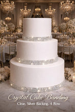 Load image into Gallery viewer, Luxury Crystal Diamante Cake Trim | Couture Wedding Cake Banding with Glass Crystals (1 Yard)