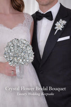 Load image into Gallery viewer, Crystal Flower Wedding Bouquet: Handmade Clear Glass petal Bridal Bouquet