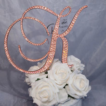 Load image into Gallery viewer, Swarovski Crystal Wedding Cake Topper: 4 inch Monogram Rhinestone Bling