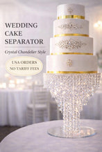 Load image into Gallery viewer, Crystal Chandelier Wedding Cake Separator – Luxury Cake Divider Stand, Elegant Wedding Cake Display