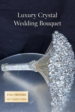 Load image into Gallery viewer, Luxury Silver Crystal Bridal Keepsake Bouquet – Handmade Beaded Wedding Bouquet -