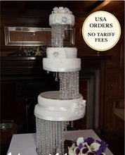 Load image into Gallery viewer, Crystal illusion Wedding Cake Stand with LED Lights Wedding cake display (Set of 3pcs - 8-12-16")