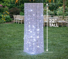 Load image into Gallery viewer, Tall Crystal LED Table Centerpiece 22"x 6", Lighted Chandelier Wedding Deco Display with LED Lights
