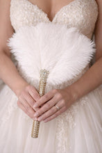 Load image into Gallery viewer, Ostrich Feather Fan – Gatsby Wedding Bouquet Alternative