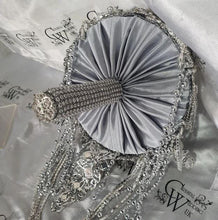 Load image into Gallery viewer, Crystal Brooch Wedding Bouquet: Silver jewel bridal Cascade Design