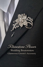 Load image into Gallery viewer, Crystal Brooch Wedding Bouquet: Silver jewel bridal Cascade Design