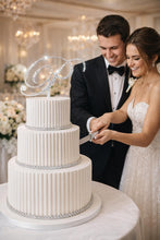 Load image into Gallery viewer, Swarovski Crystal Monogram Cake Topper: Custom Initial, 6" Tall