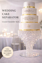 Load image into Gallery viewer, Crystal Chandelier Wedding Cake Separator – Luxury Cake Divider Stand, Elegant Wedding Cake Display