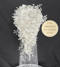 Load image into Gallery viewer, Ivory Pearl & Crystal Bridal Bouquet Rhinestone Wedding bouquet Silver brides Flowers