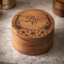Load image into Gallery viewer, Personalised Wooden Ring Box, Engraved Proposal Ring Box, Custom Walnut Wedding Ring Holder, Luxury Engagement Ring Box