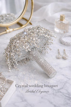 Load image into Gallery viewer, Wedding bouquet Rhinestone round posy Brides Bouquet Crystal brides Bouquet Non Floral Keepsake Crystal Bridal Bouquet, Round Posy
