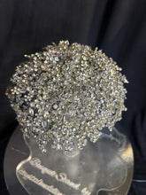 Load image into Gallery viewer, Wedding bouquet Rhinestone round posy Brides Bouquet Crystal brides Bouquet Non Floral Keepsake Crystal Bridal Bouquet, Round Posy