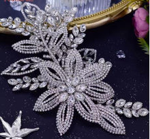 Load image into Gallery viewer, Bridal hoop Bouquet, Rhinestone Flower,Art Deco style Elegant Wedding Accessory