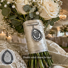 Load image into Gallery viewer, Personalised Photo Bouquet Charm Bridal Keepsake Brooch Memorial Gift Memory photo locket Photo keepsake Jewelry