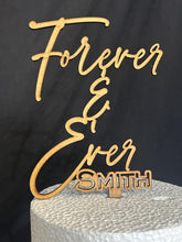 Load image into Gallery viewer, Personalized Rustic Topper, Boho Wedding cake Topper, Personalised wood cake decor, Engagment cake topper