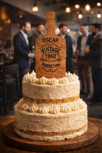 Load image into Gallery viewer, Whiskey Bottle Cake Topper, Vintage Birthday Cake Topper, Personalised Any Name & Year, Mens Birthday topper, Whisky Lover Cake Decor