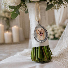Load image into Gallery viewer, Personalized Photo Bouquet Charm Bridal Keepsake Brooch Memorial Gift Memory photo locket Photo keepsake Jewelry