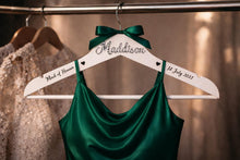 Load image into Gallery viewer, Personalised Hangers/ Swarovski crystal name Engraved Hangers Bride & Bridesmaid/Wedding Gift/ Bridal Dress Hanger/Wedding Hanger/