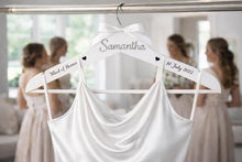 Load image into Gallery viewer, Personalised Hangers/ Swarovski crystal name Engraved Hangers Bride & Bridesmaid/Wedding Gift/ Bridal Dress Hanger/Wedding Hanger/