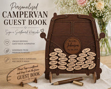 Load image into Gallery viewer, Personalised Campervan Wedding Guest Book – Surfboard Drop Box Alternative Guest book Personalized Rustic Retro guest book
