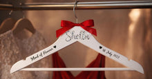 Load image into Gallery viewer, Personalised Hangers/ Swarovski crystal name Engraved Hangers Bride & Bridesmaid/Wedding Gift/ Bridal Dress Hanger/Wedding Hanger/