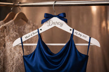 Load image into Gallery viewer, Personalised Hangers/ Swarovski crystal name Engraved Hangers Bride & Bridesmaid/Wedding Gift/ Bridal Dress Hanger/Wedding Hanger/