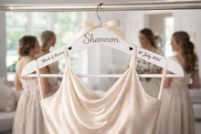 Load image into Gallery viewer, Personalised Hangers/ Swarovski crystal name Engraved Hangers Bride & Bridesmaid/Wedding Gift/ Bridal Dress Hanger/Wedding Hanger/