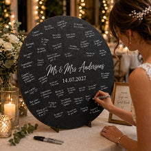 Load image into Gallery viewer, Guest Book Alternative Custom Personalised Wedding Guest Book Decor ,Round Layered Wood Sign MR & MRS Wedding gift
