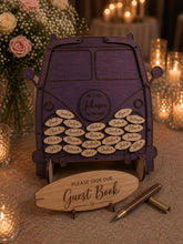 Load image into Gallery viewer, Personalised Campervan Wedding Guest Book – Surfboard Drop Box Alternative Guest book Personalized Rustic Retro guest book
