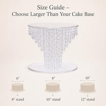 Load image into Gallery viewer, Crystal Chandelier Cake Stand with LED Lights, Luxury Wedding Cake Display, Glass Crystal Cake Riser, Round Wedding Cake Holder