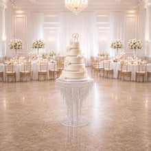 Load image into Gallery viewer, Tall Crystal Chandelier Wedding Cake Table: 80cm Floor Stand