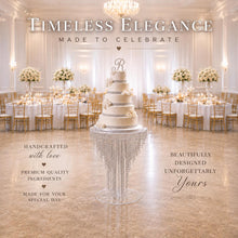 Load image into Gallery viewer, Tall Crystal Chandelier Wedding Cake Table: 80cm Floor Stand