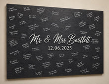 Load image into Gallery viewer, Personalised Last Name Guest Book, Unique Guest Book, Custom Alternative Guest Book, Wooden Guest Book, Wedding Ceremony Guestbook Sign