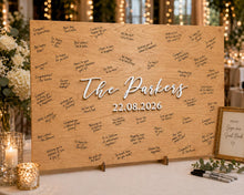 Load image into Gallery viewer, Personalised Last Name Guest Book, Unique Guest Book, Custom Alternative Guest Book, Wooden Guest Book, Wedding Ceremony Guestbook Sign